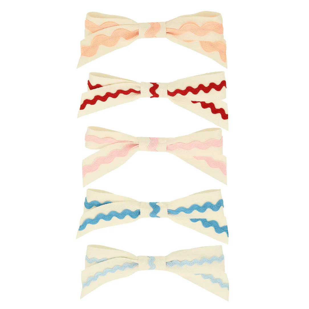 Ric Rac Bow Hair Clips (5pk) - Image 4
