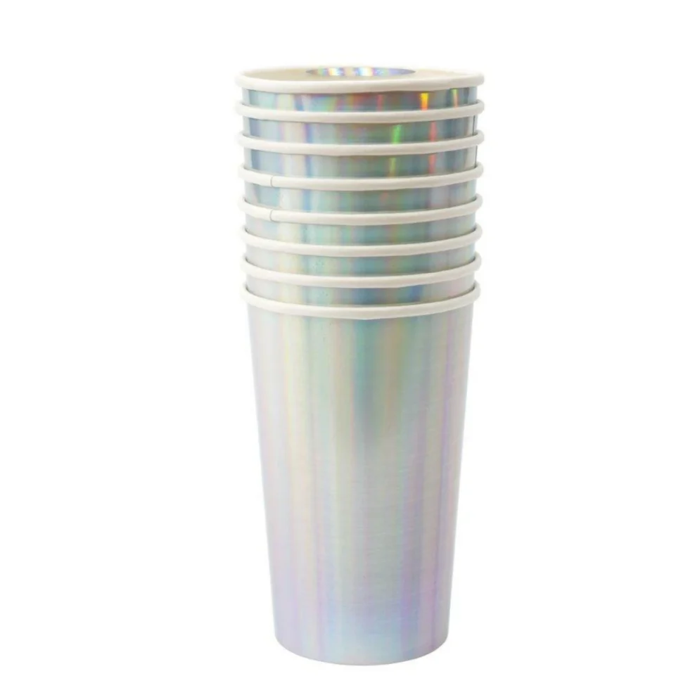 Silver Holographic Highball Cups (pk8) - Image 3