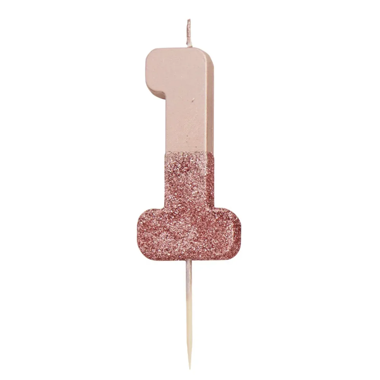 Rose Gold Glitter Number Candle - Image 3
