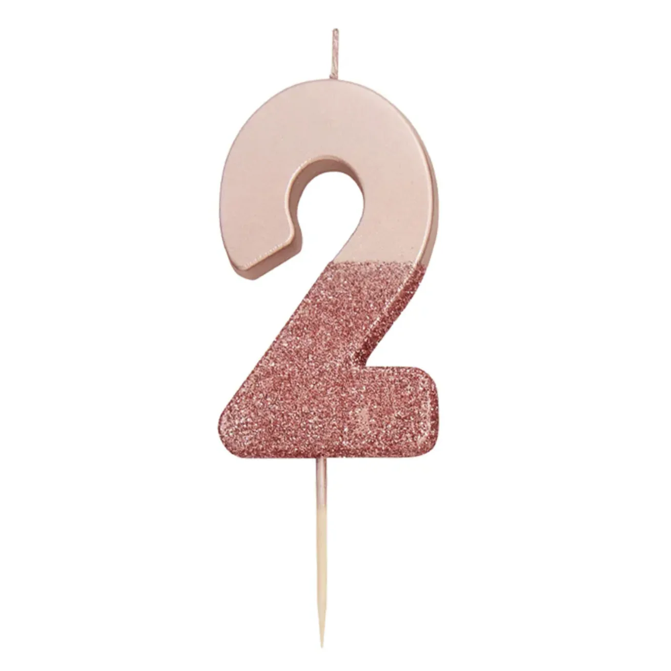 Rose Gold Glitter Number Candle - Image 4