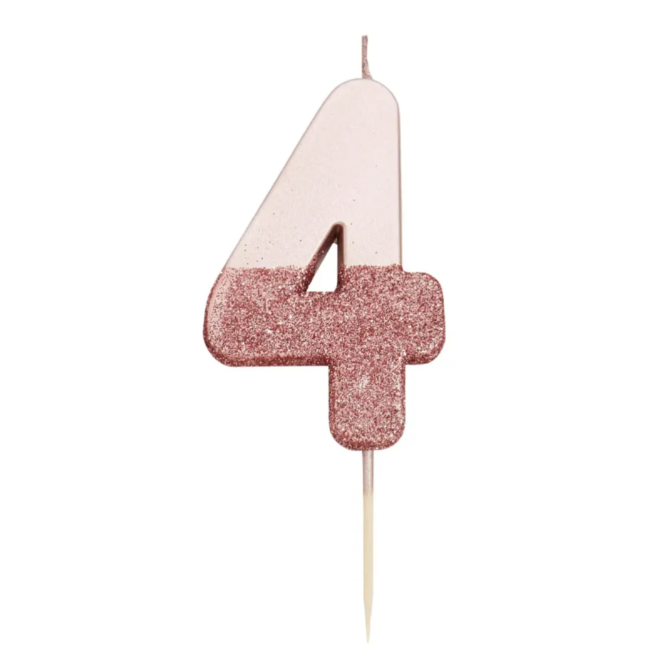 Rose Gold Glitter Number Candle - Image 6