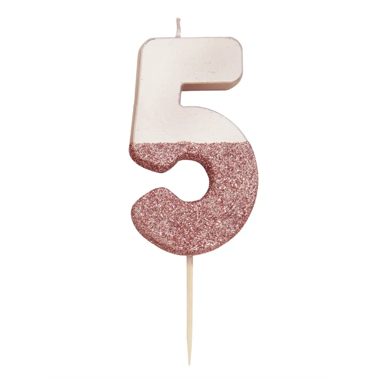 Rose Gold Glitter Number Candle - Image 7