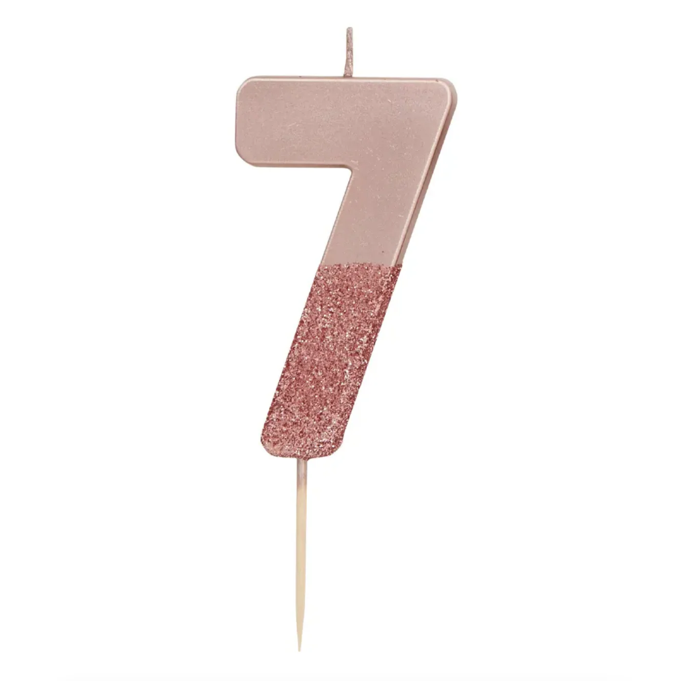 Rose Gold Glitter Number Candle - Image 9