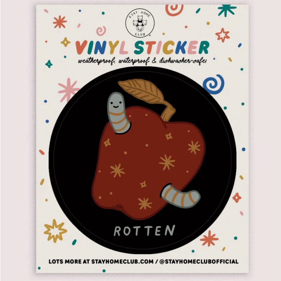 Rotten Apple Vinyl Sticker - Image 2