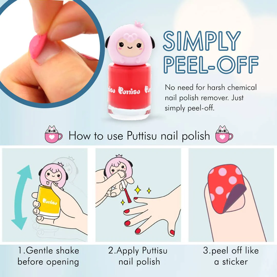 Safe Peel-Off Kids Nail Polish - GLITTER lemonade - Image 6
