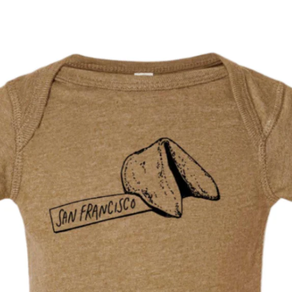 San Francisco Fortune Cookie : Baby Onesie (Coyote Brown) - Image 2