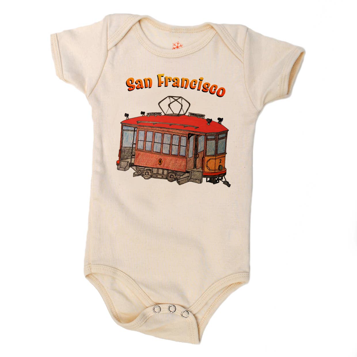 Organic San Francisco Street Car - Baby Onesie