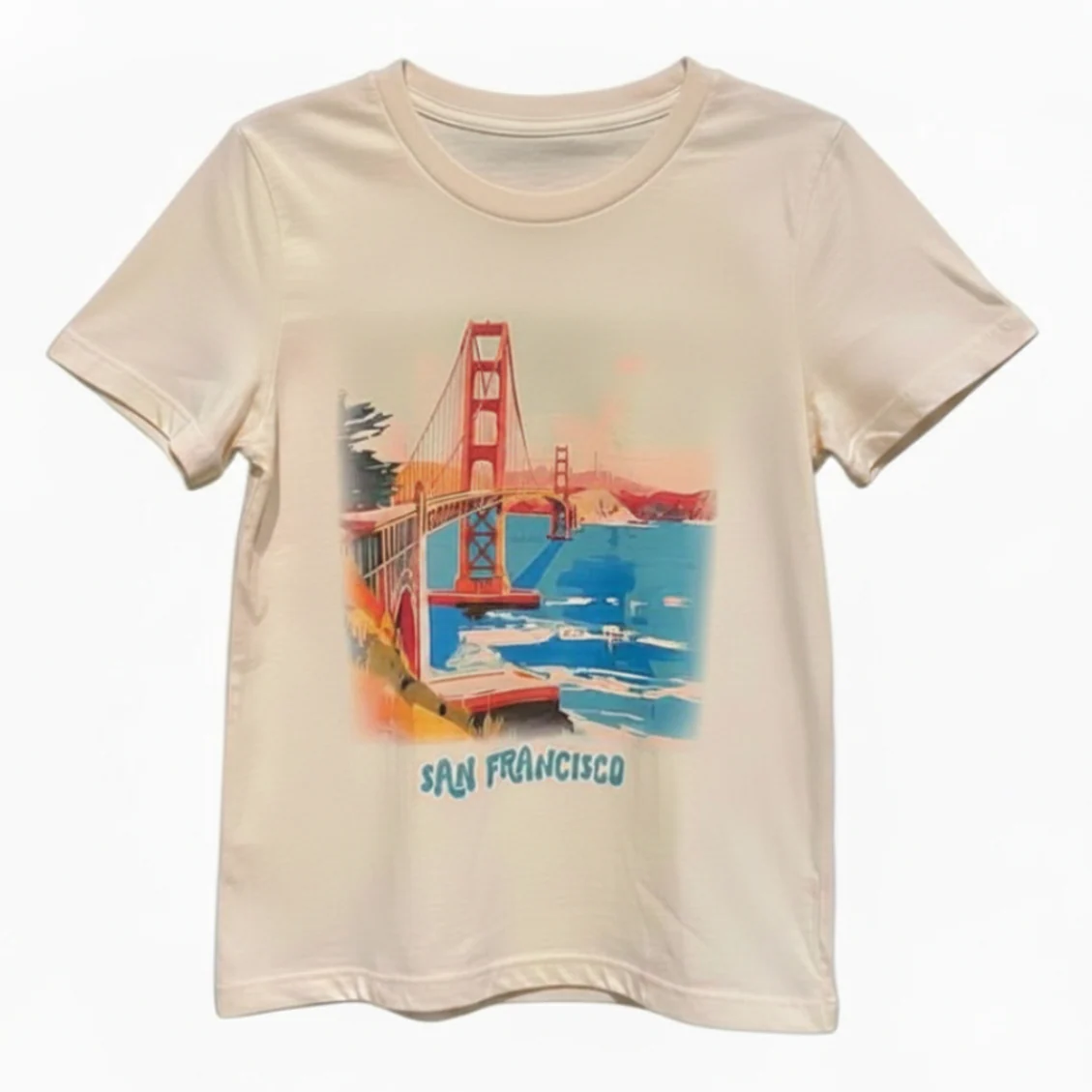 Organic San Francisco Watercolor Landscape Tee