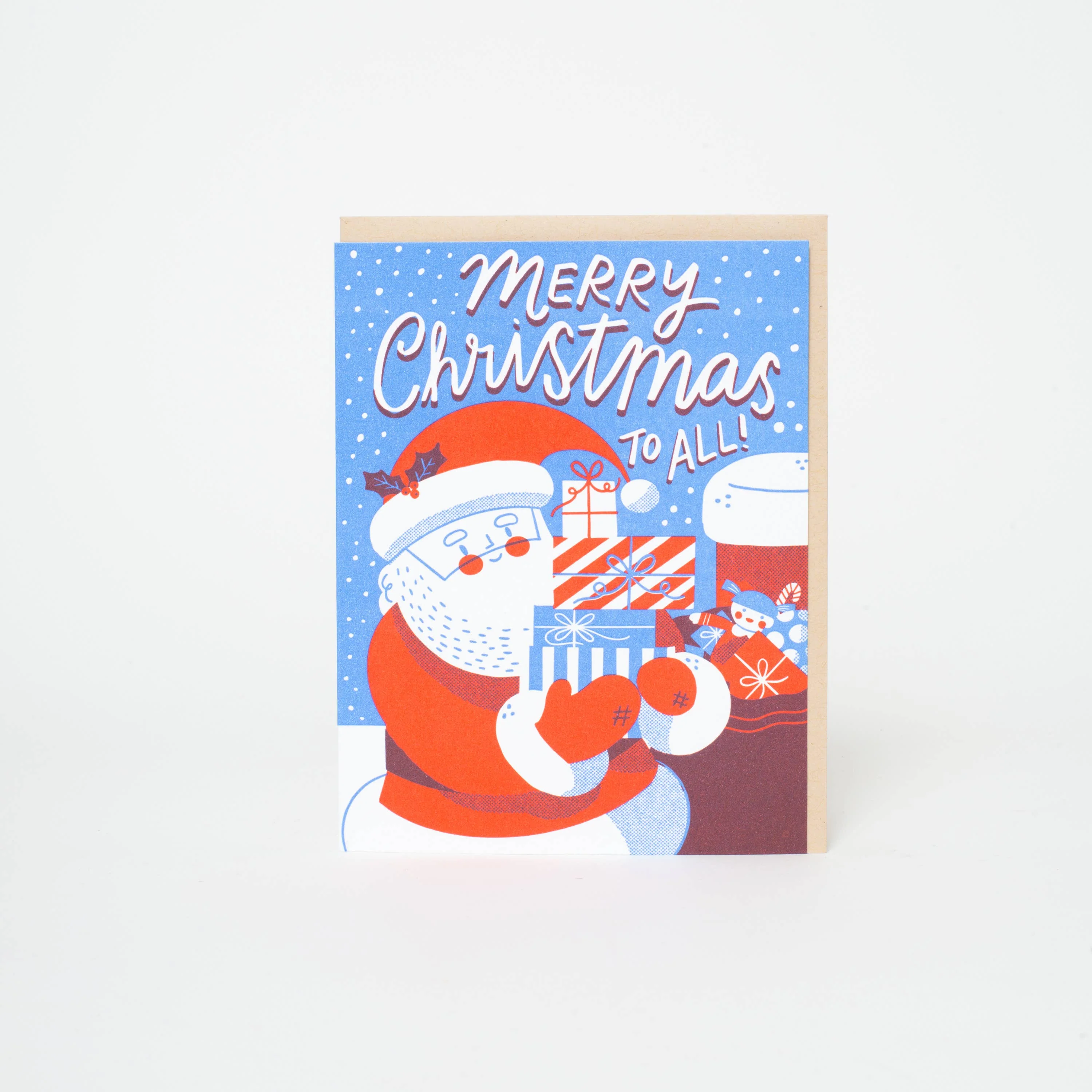 Santa Merry Christmas Letterpress Greeting Card by Hello! Lucky - Image 2