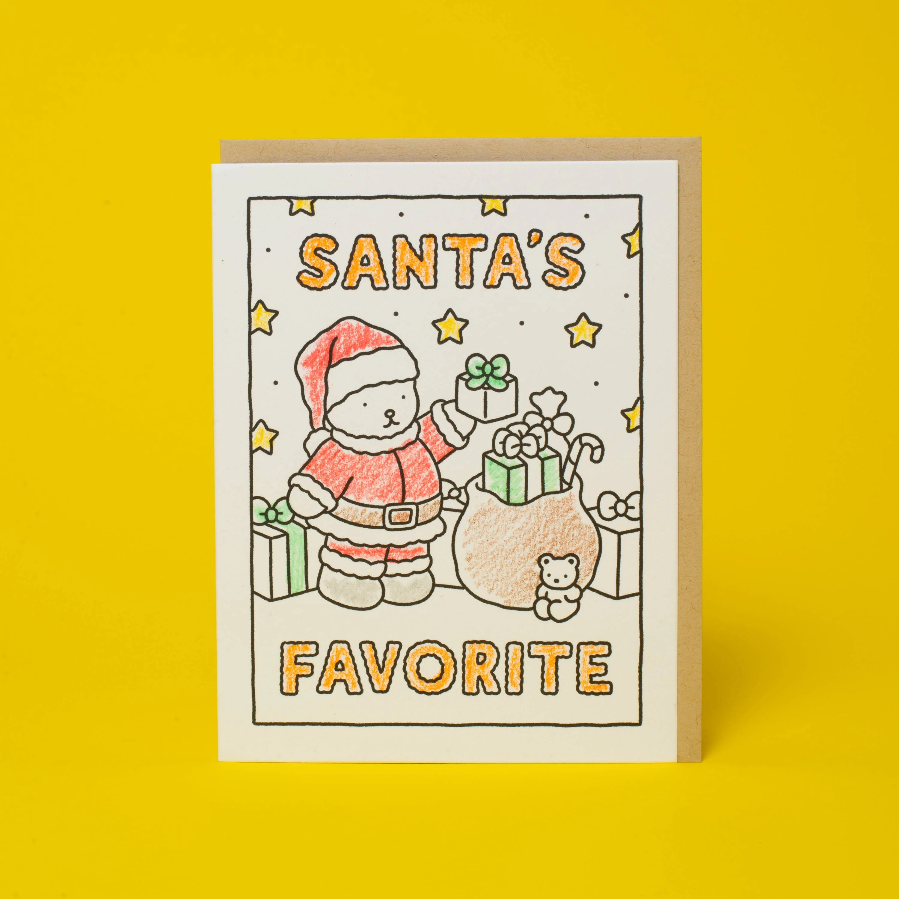 Santa's Favorite Holiday Coloring Card by Bobbie Goods