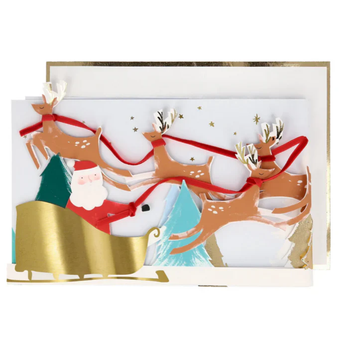 Santa's Sleigh 3D Scene Card -Christmas - Image 2