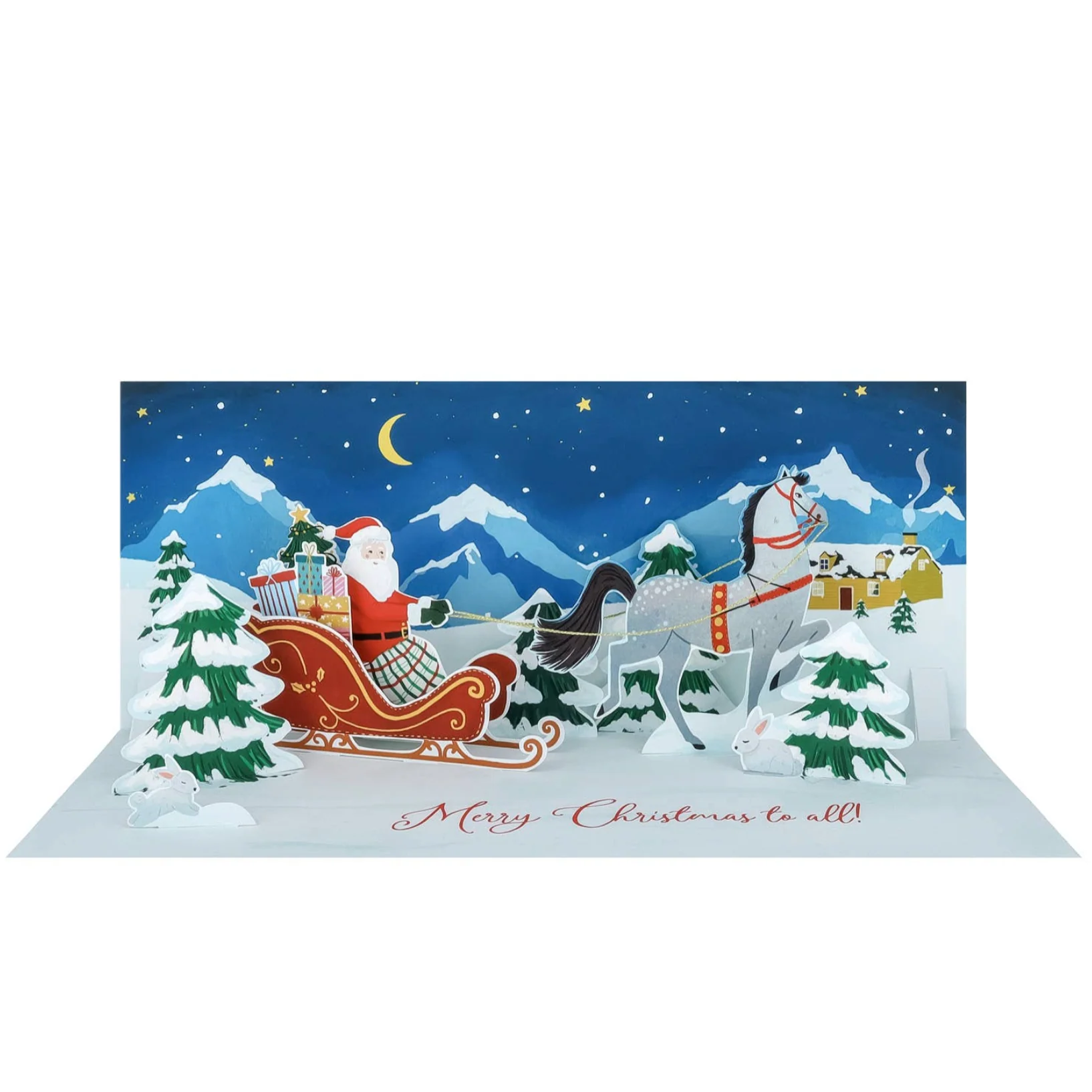 Santa's Sleigh Christmas Pop-up Card with Sound