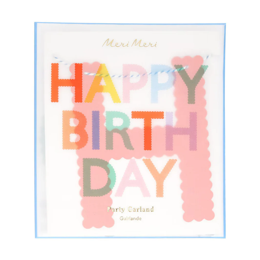 Scallop Bright Happy Birthday Garland - Image 3