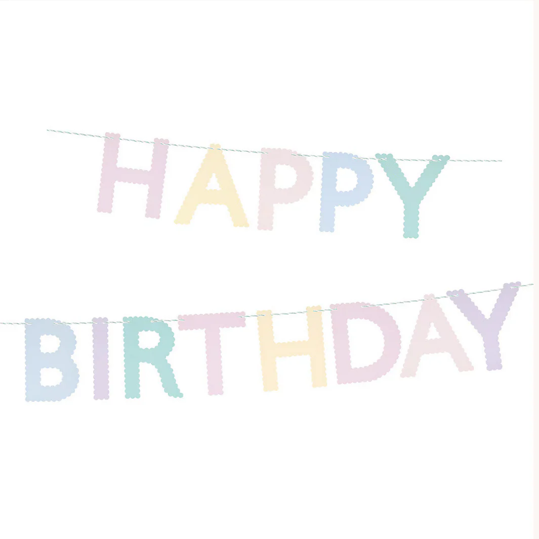 Scallop Pastel Happy Birthday Garland