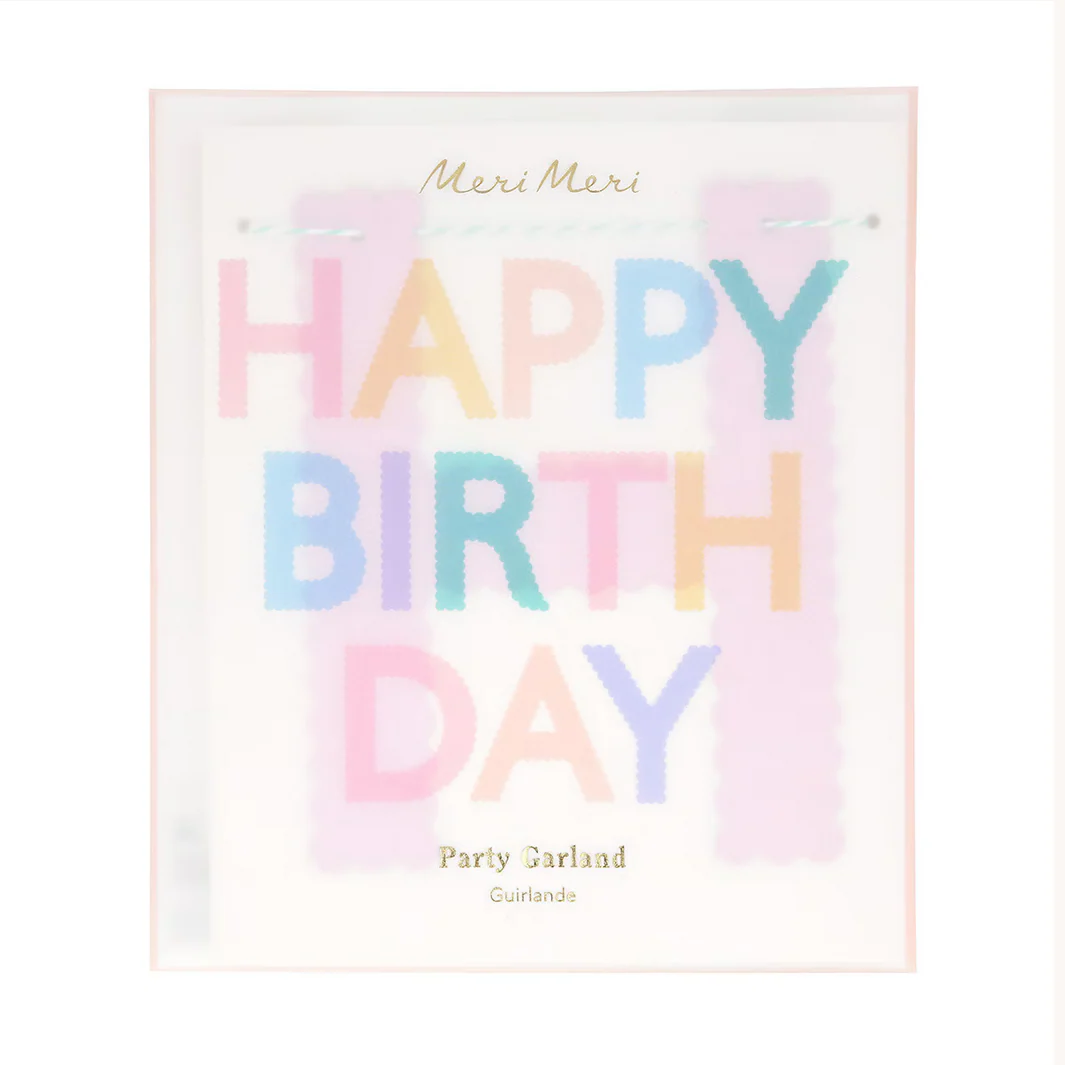 Scallop Pastel Happy Birthday Garland - Image 3