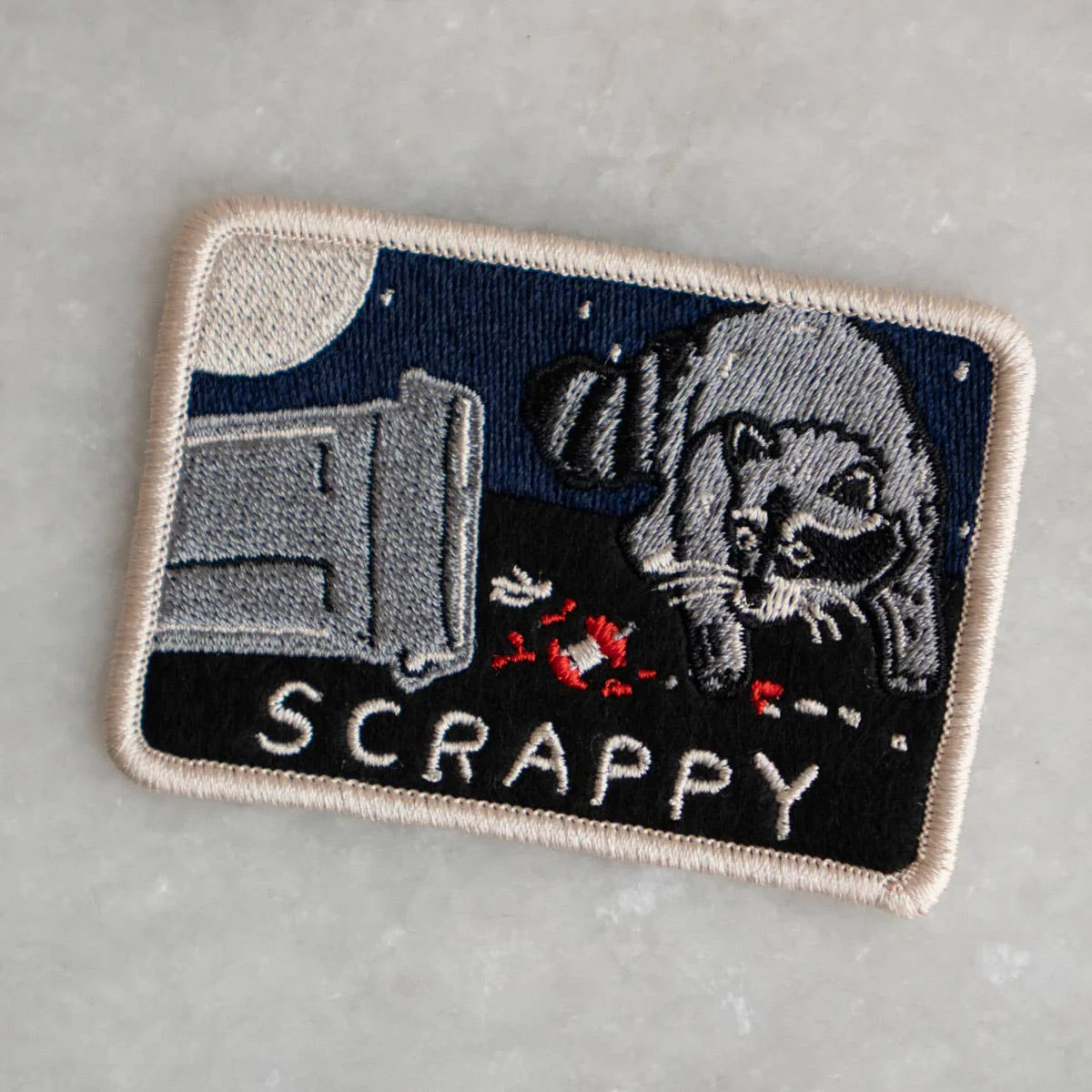 Scrappy Raccoon (Trash) Sticky Patch | Embroidered Patch