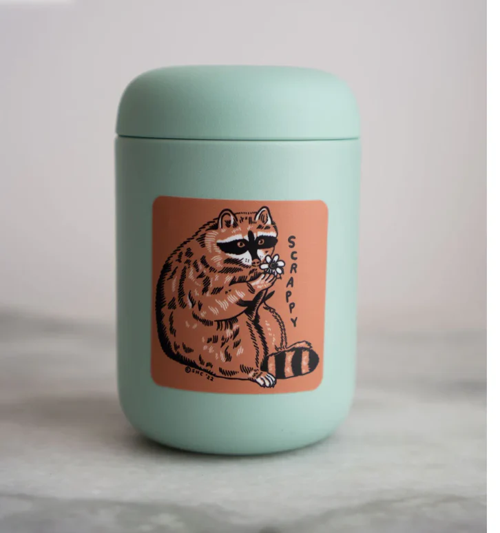 Scrappy Raccoon Vinyl Sticker - Image 3