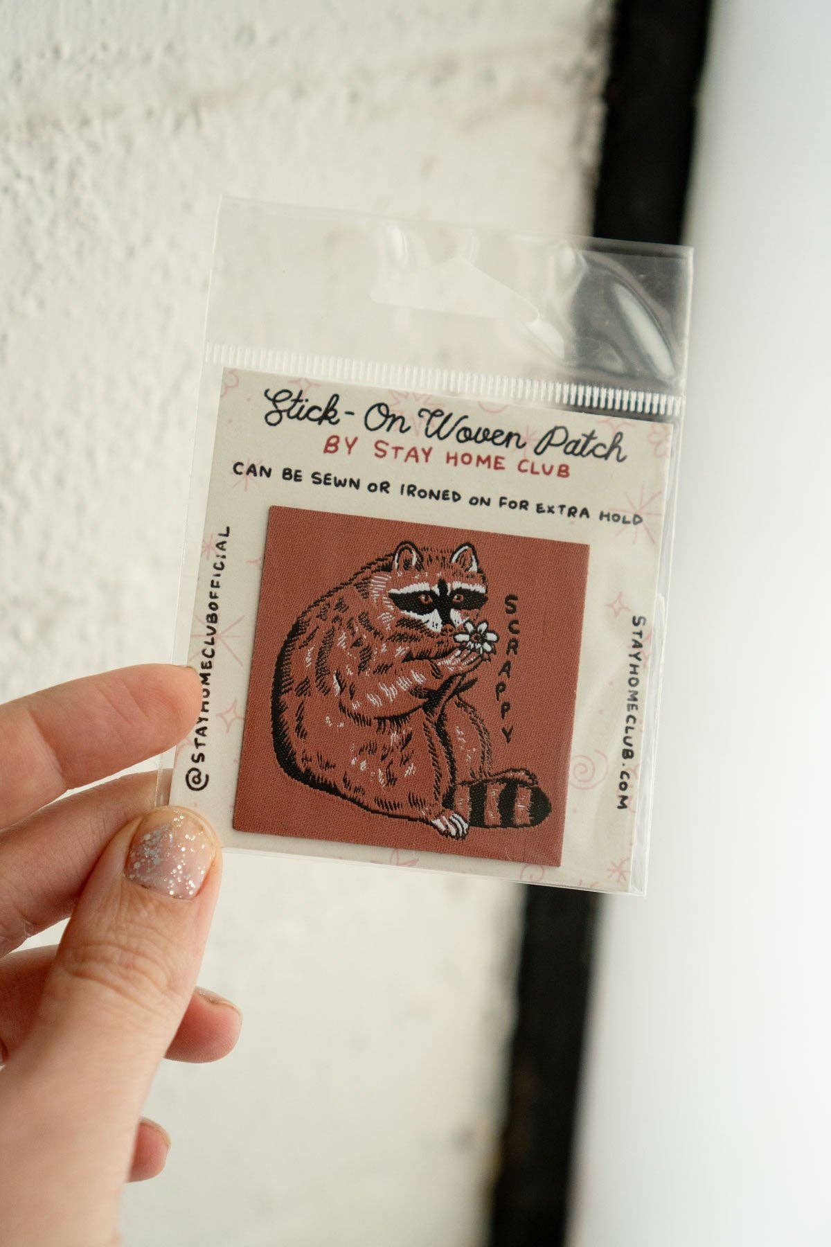 Scrappy Raccoon - Woven Sticky Patch - Image 2