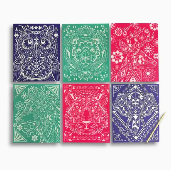 Scratch & Shine Scratch Cards - Geo Animals (7pcs set) - Image 2