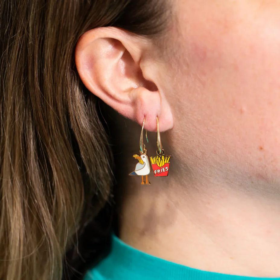 Seagull & Fries Drop Earrings - Image 2
