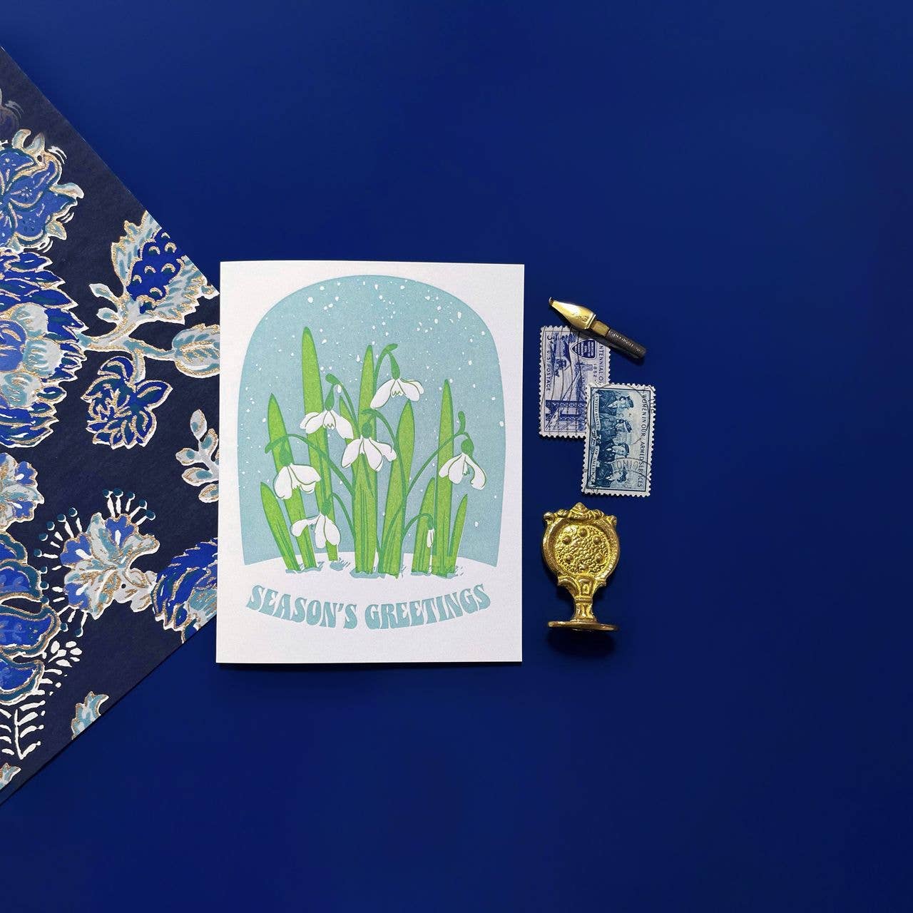 Seasons Greeting Snowdrop - Letterpress Holiday Card - Image 3