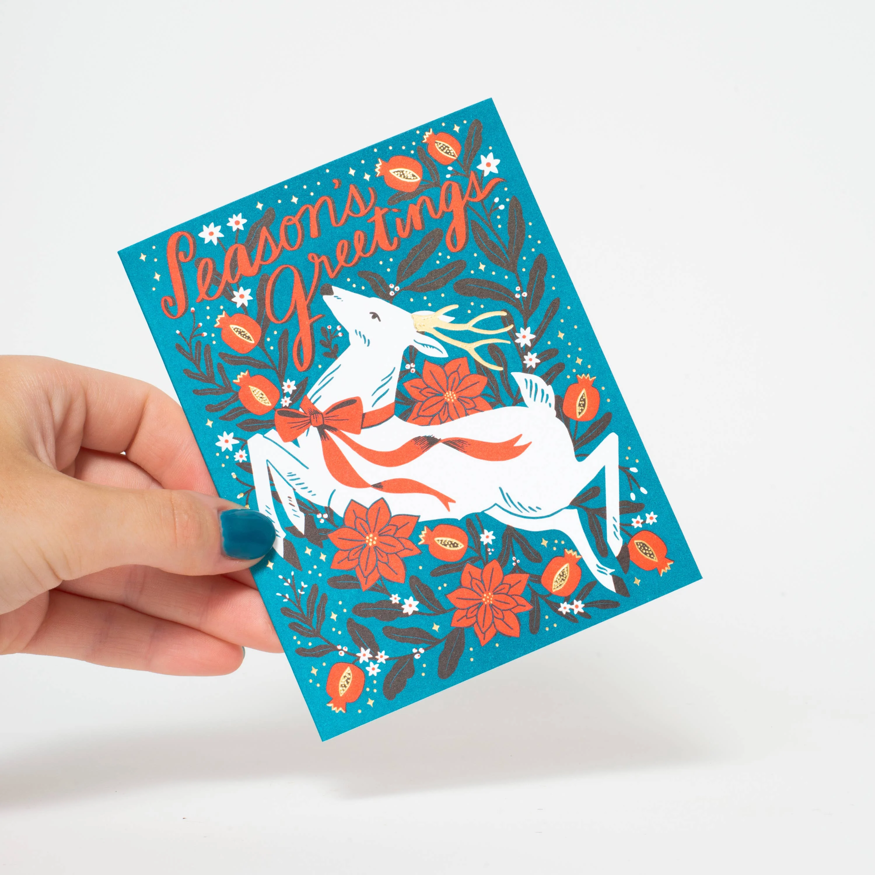 Season's Greetings Deer Letterpress Card by Hello!Lucky