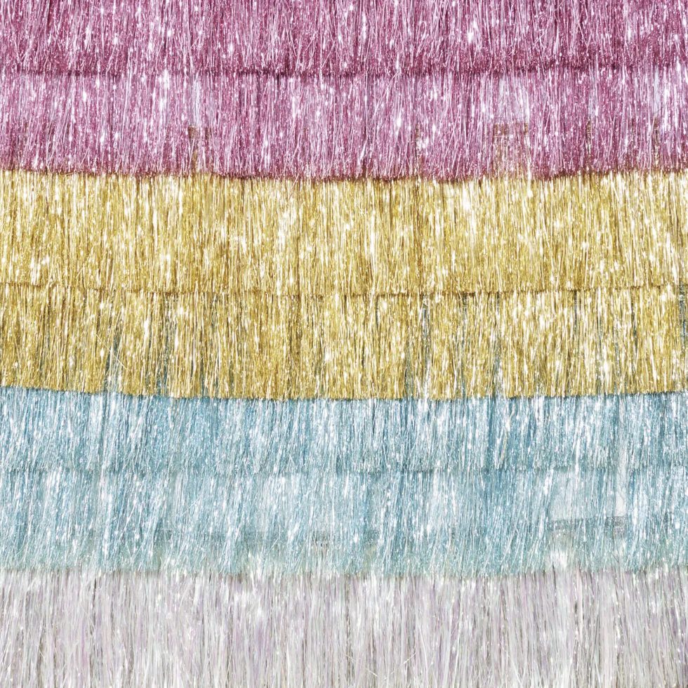Silver Iridescent Tinsel Fringe Garland - Image 4