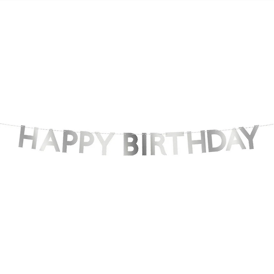 Silver Scallop Happy Birthday Garland - Image 2