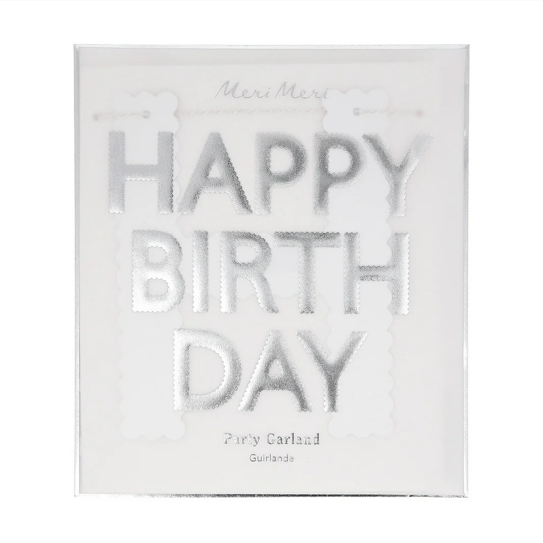 Silver Scallop Happy Birthday Garland - Image 3