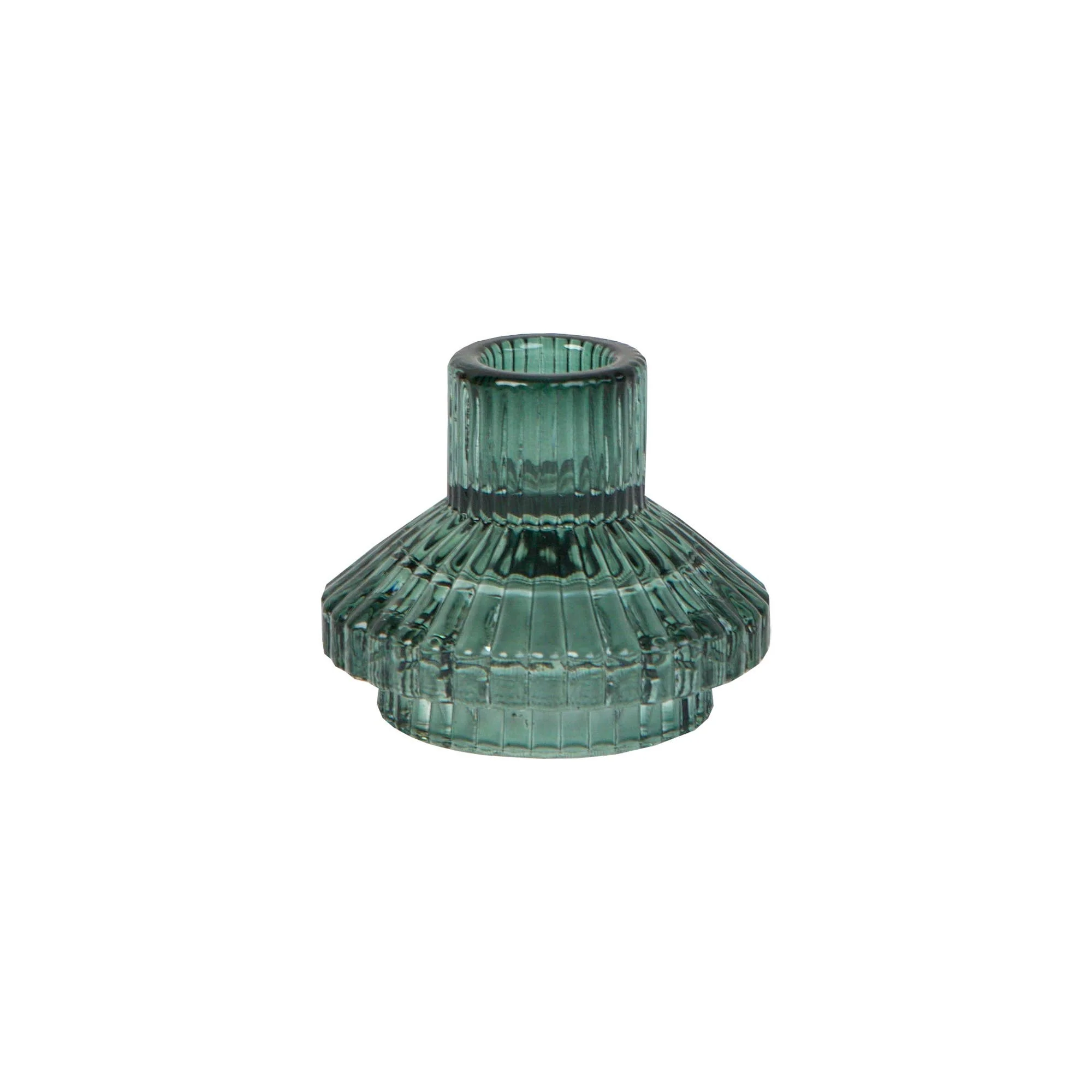 Small Sage Green Glass Candle Holder