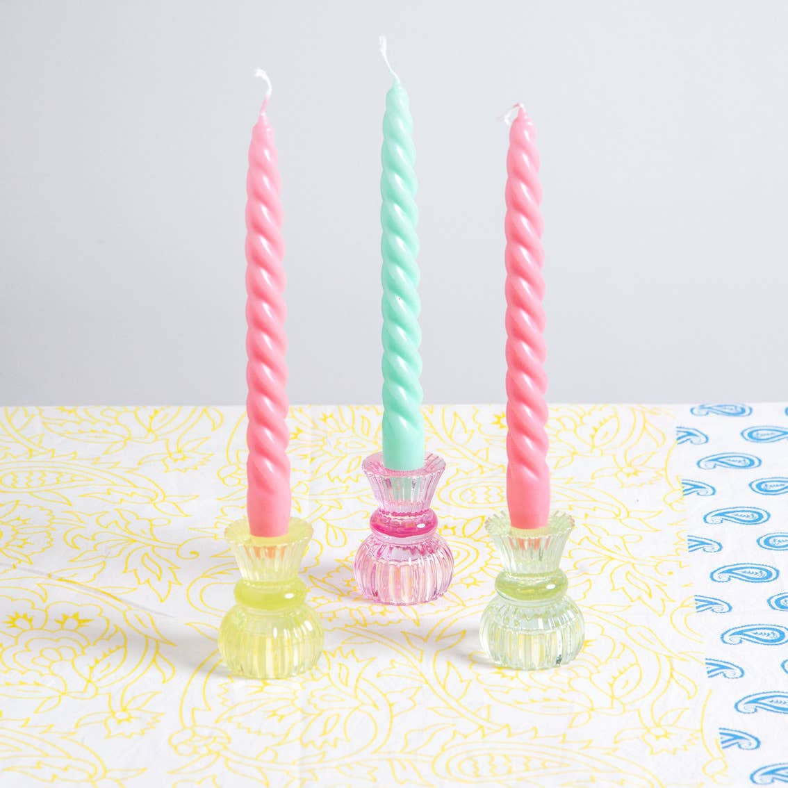 Small Yellow Glass Candle Holder - Image 11