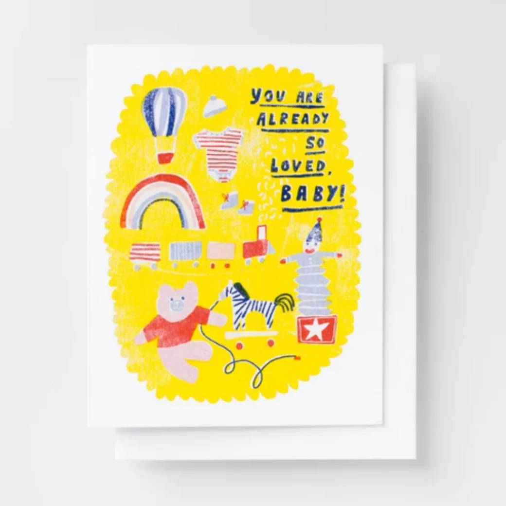So Loved, Baby -Risograph Card -baby