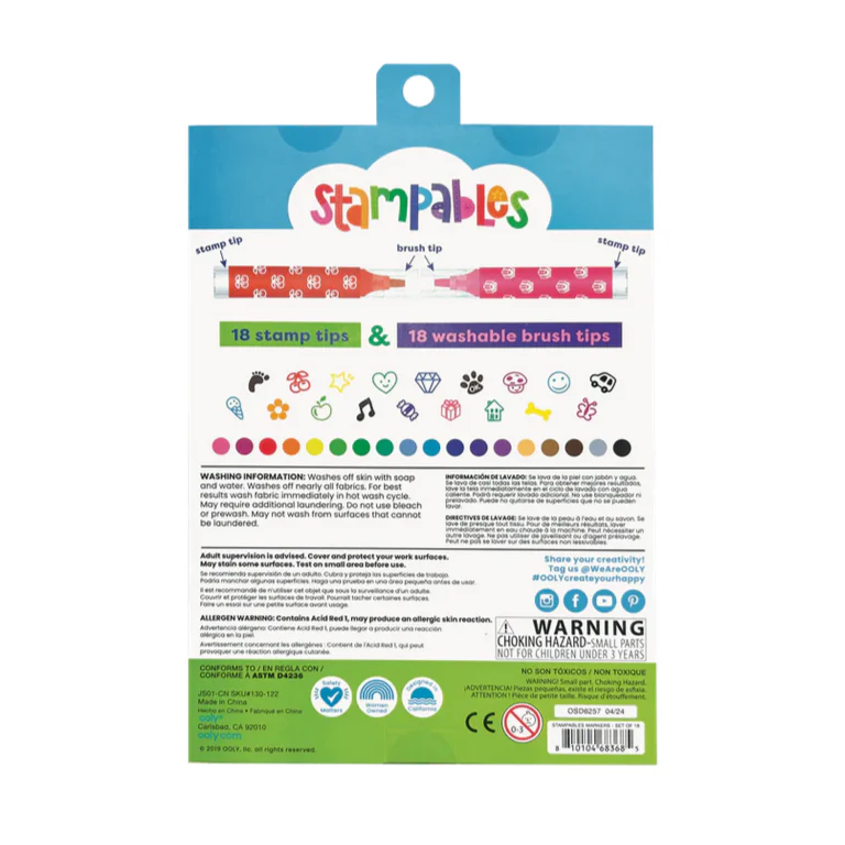 Stampables Double-Ended Stamp & Brush Markers - Set of 18 - Image 7