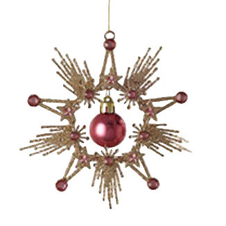 Starburst Dangle Ball Ornament - Image 2