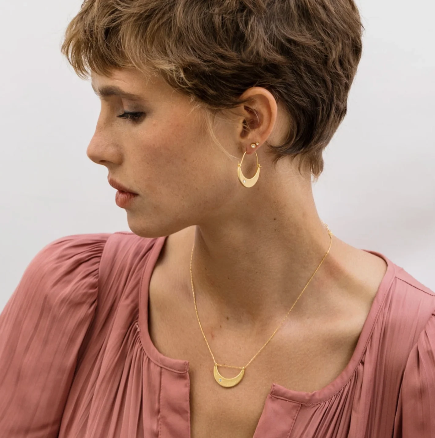 Starlight Crescent Earrings - Image 2