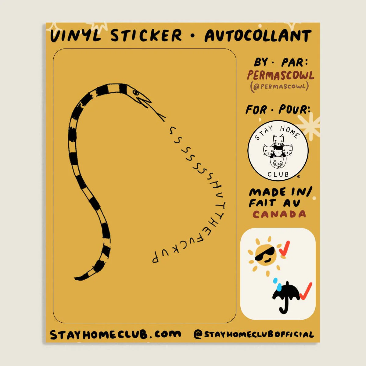 STFU Snake Waterproof Vinyl Sticker