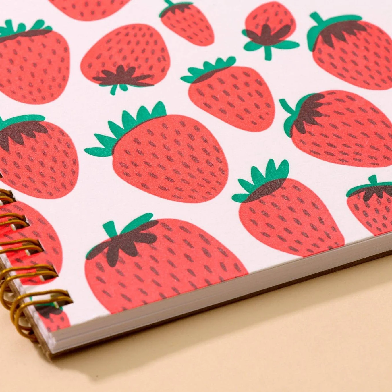 Strawberry Letterpress Spiral Notebook - Image 5