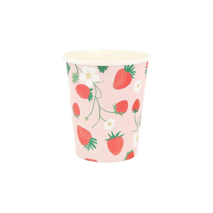 Strawberry Pattern Cups (8pk)