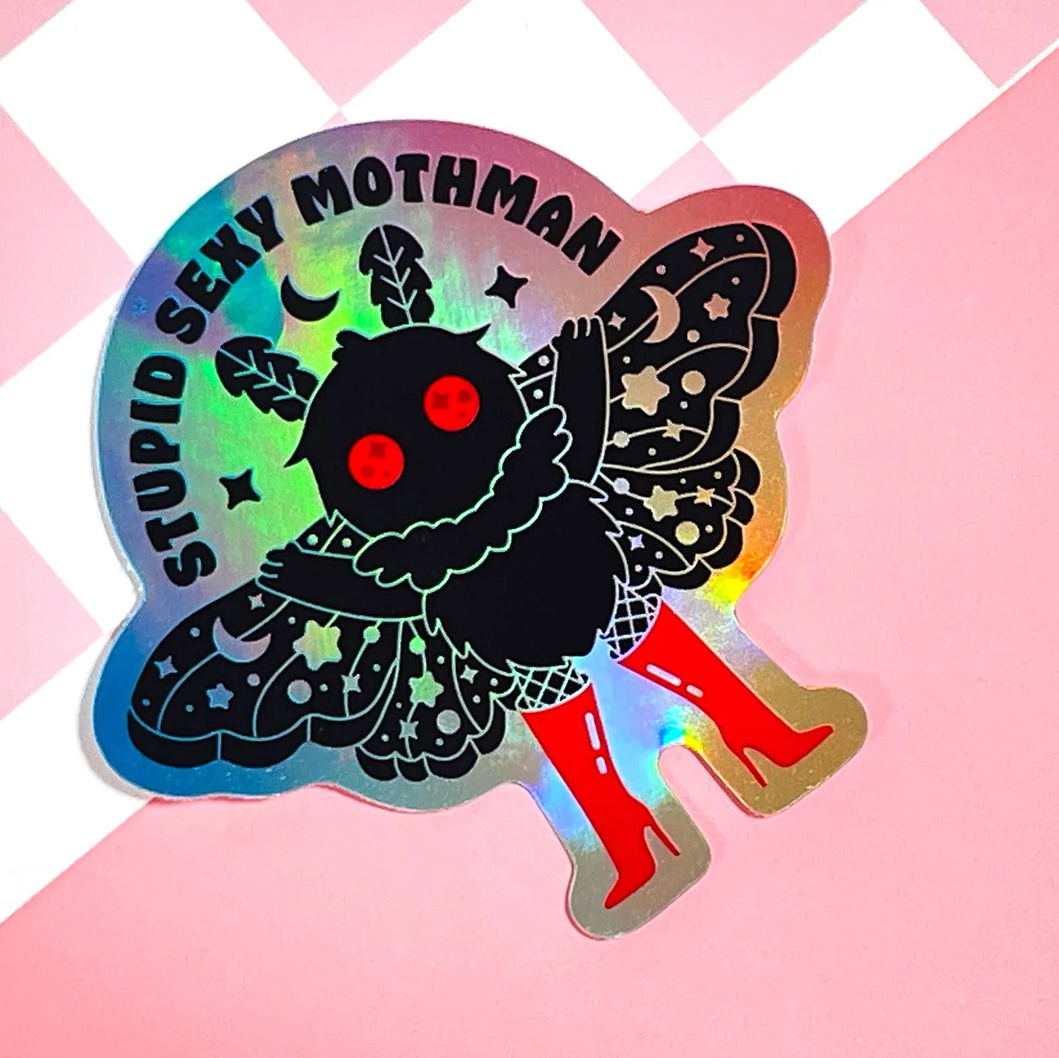Stupid Sexy Mothman Holographic Sticker