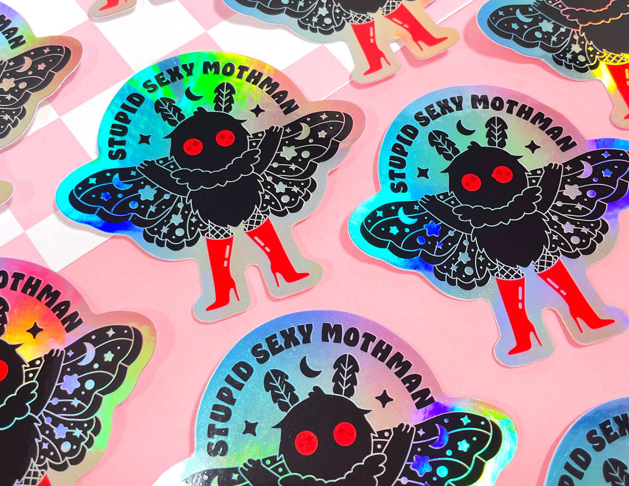 Stupid Sexy Mothman Holographic Sticker - Image 4