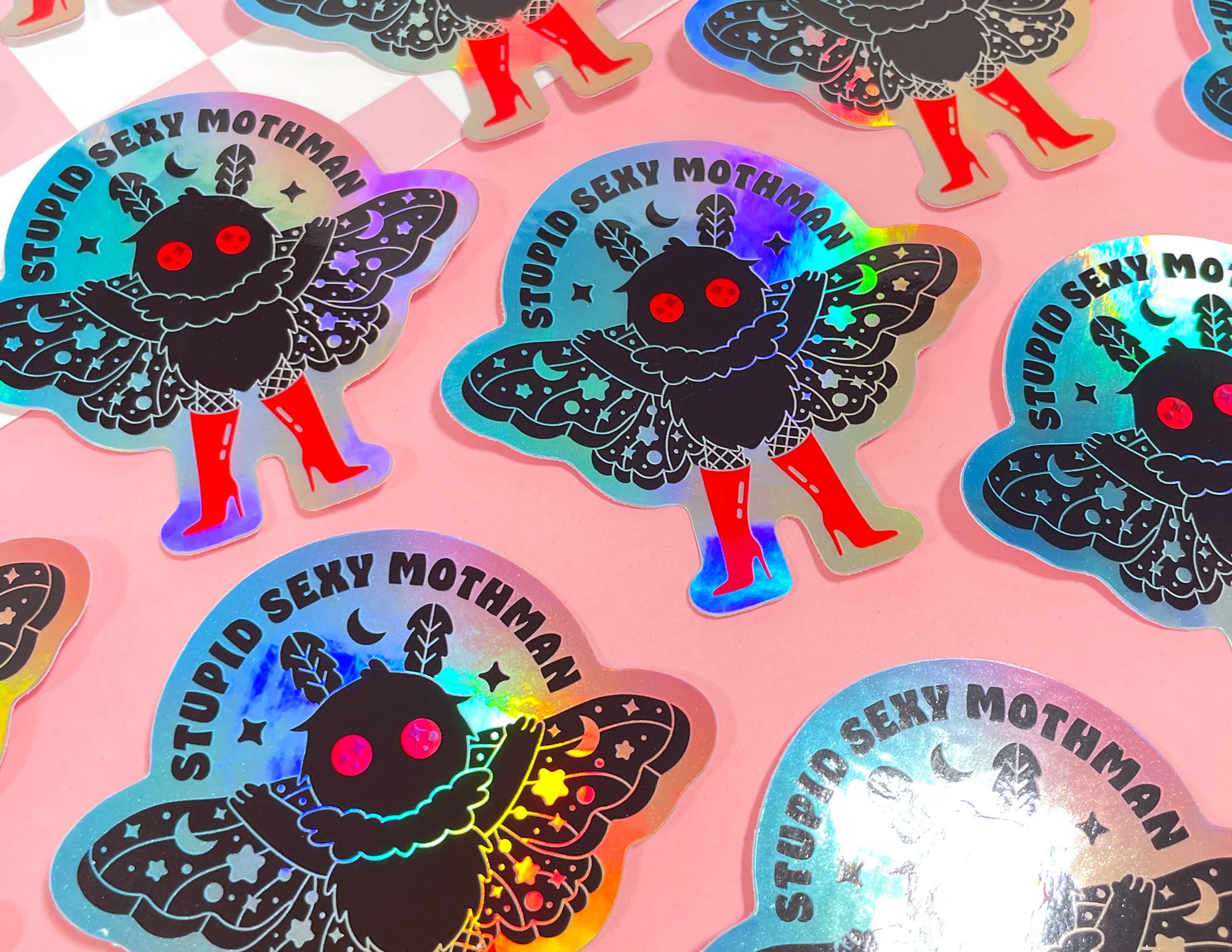 Stupid Sexy Mothman Holographic Sticker - Image 5
