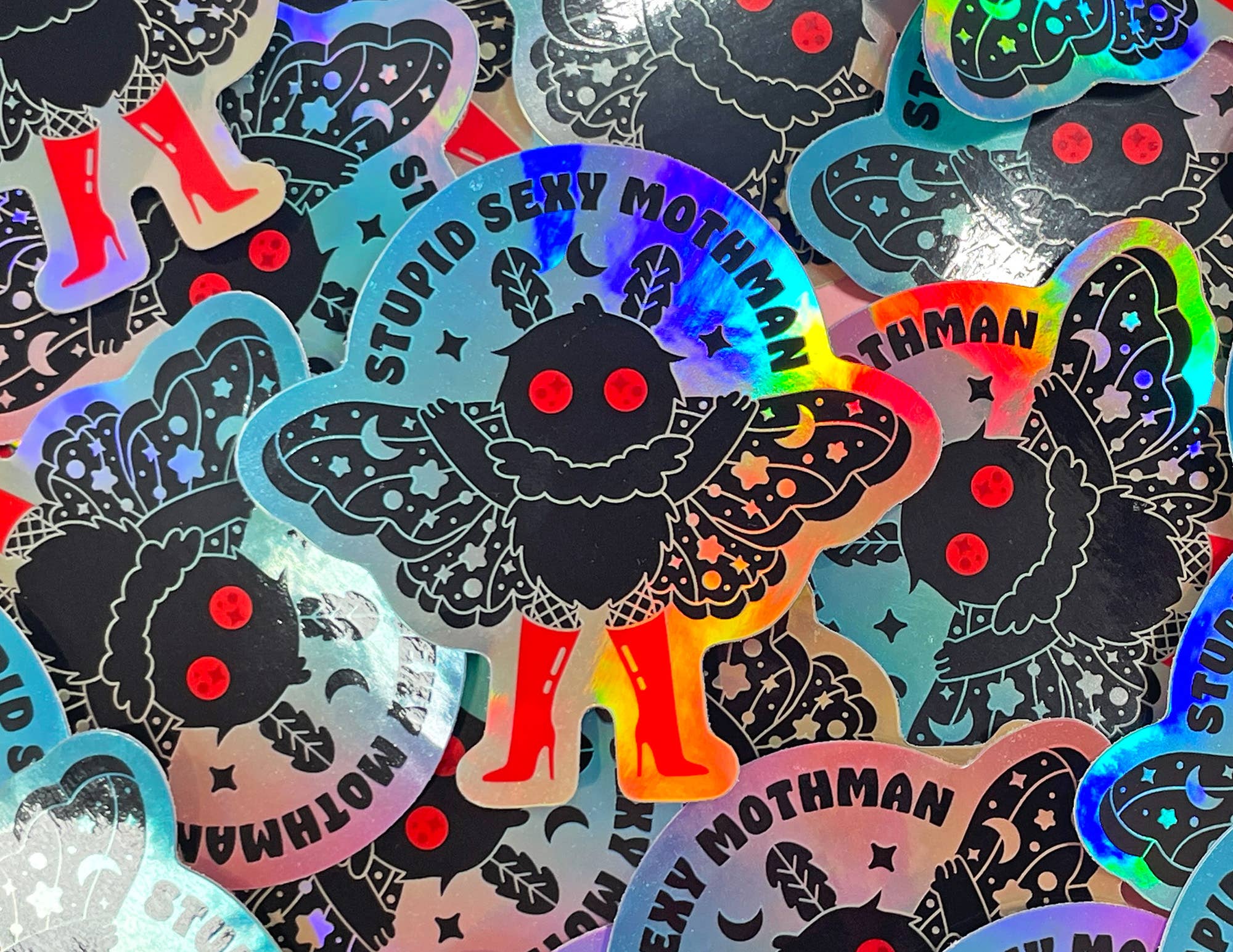 Stupid Sexy Mothman Holographic Sticker - Image 6