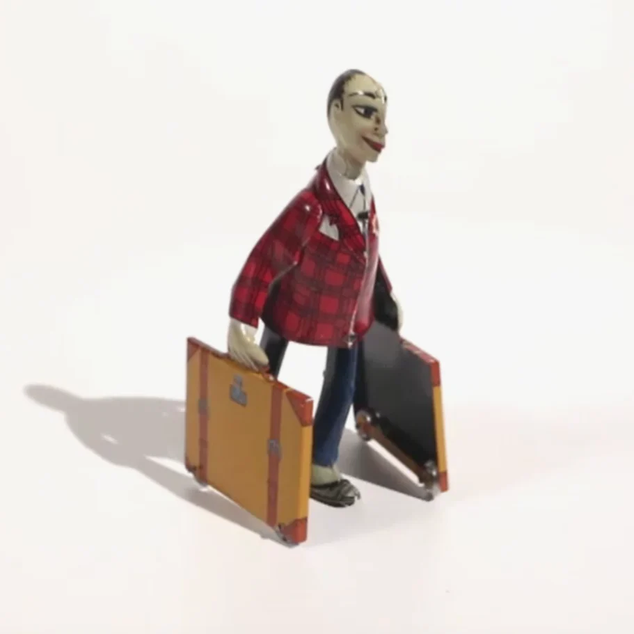 Suitcase Man, Original Paya 18 cm, Spring Mechanism made in Spain 1923 - Image 4