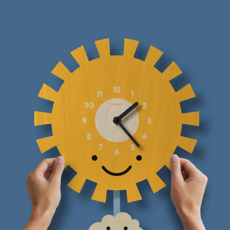 Sun Pendulum Clock -wood - Image 4