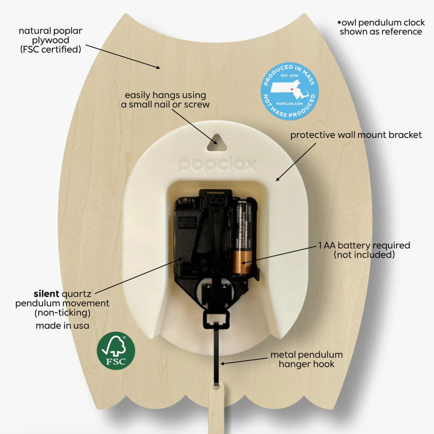 Sun Pendulum Clock -wood - Image 6