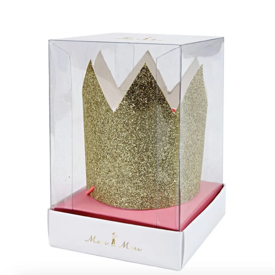 Mini Gold Glittered Crowns -8pk - Image 3