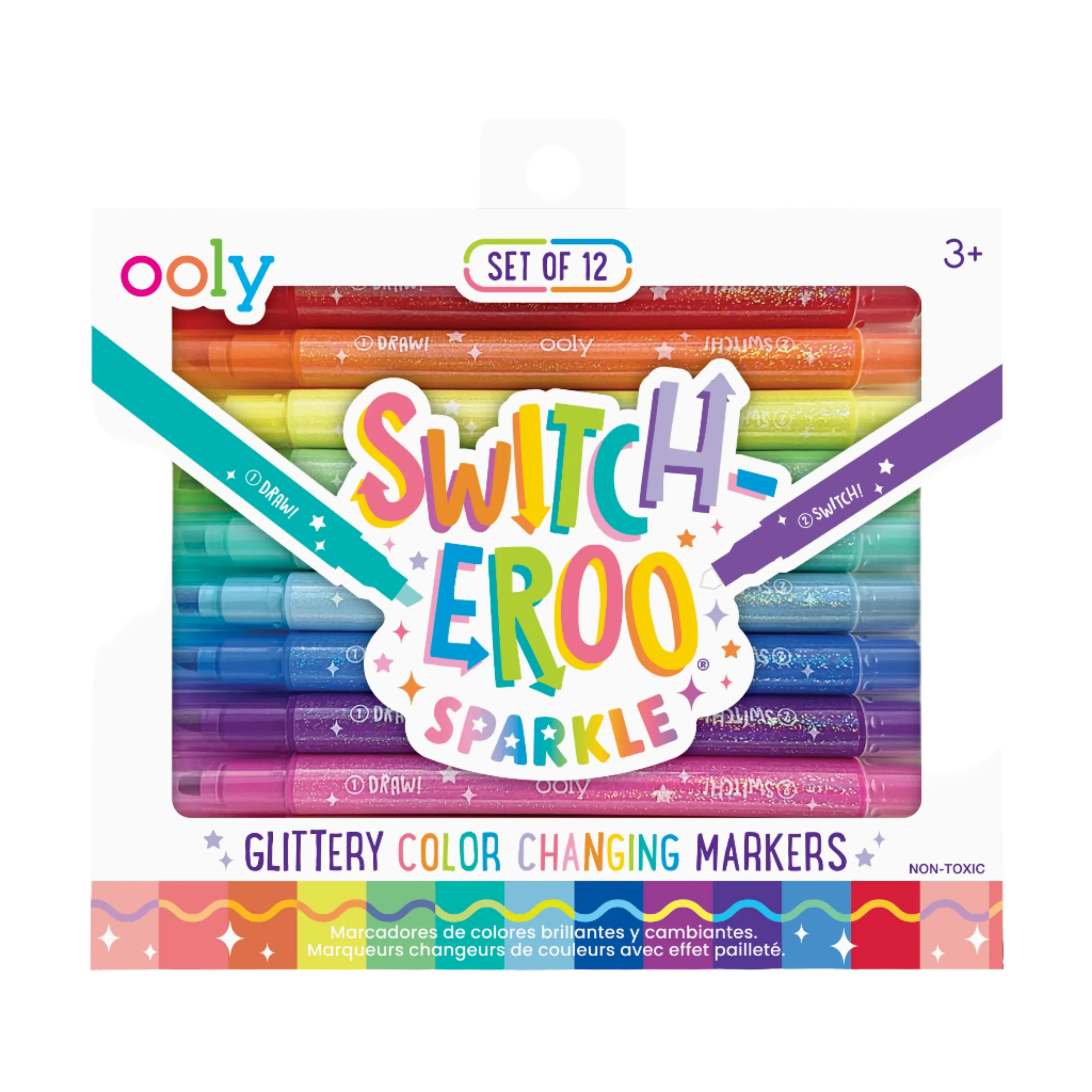 Switch-Eroo Sparkle Glittery Color Changing Markers- 12pcs