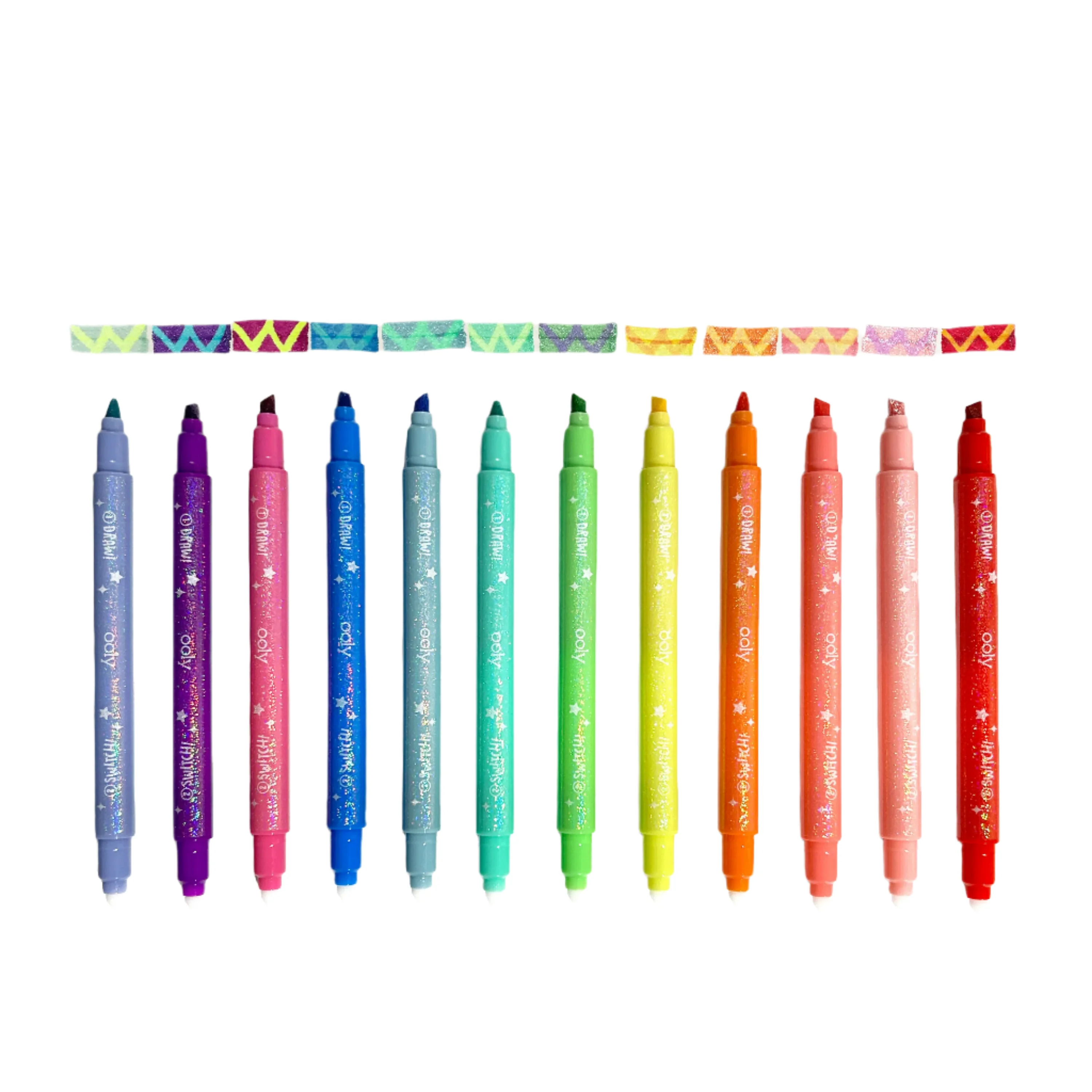 Switch-Eroo Sparkle Glittery Color Changing Markers- 12pcs - Image 2