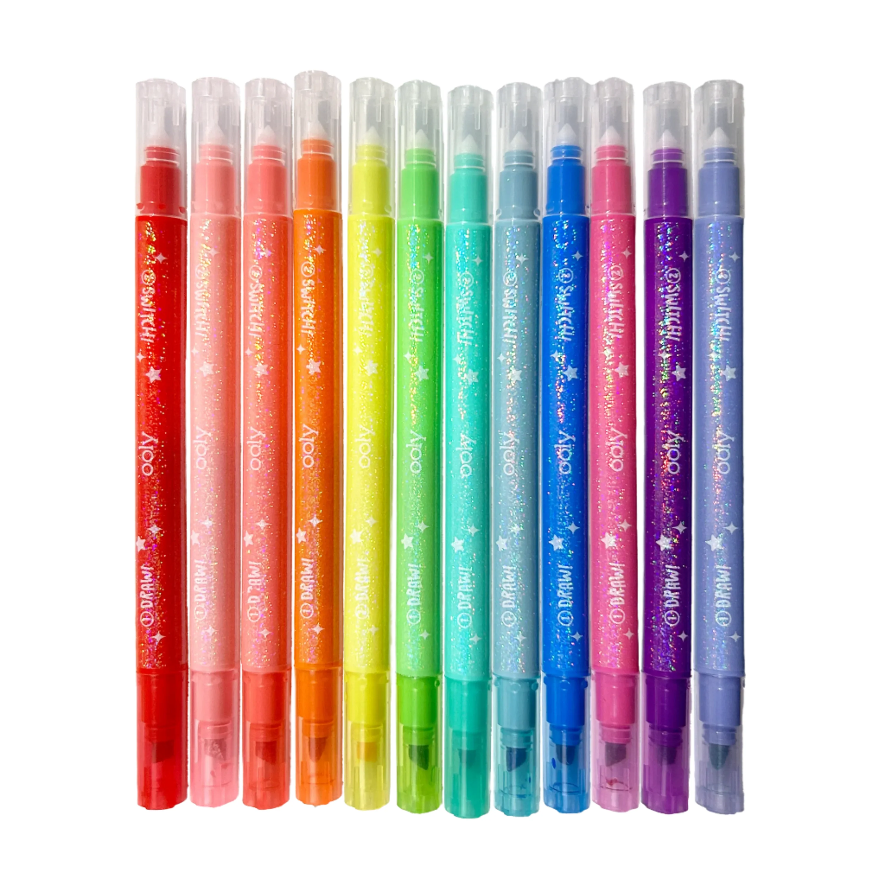 Switch-Eroo Sparkle Glittery Color Changing Markers- 12pcs - Image 3