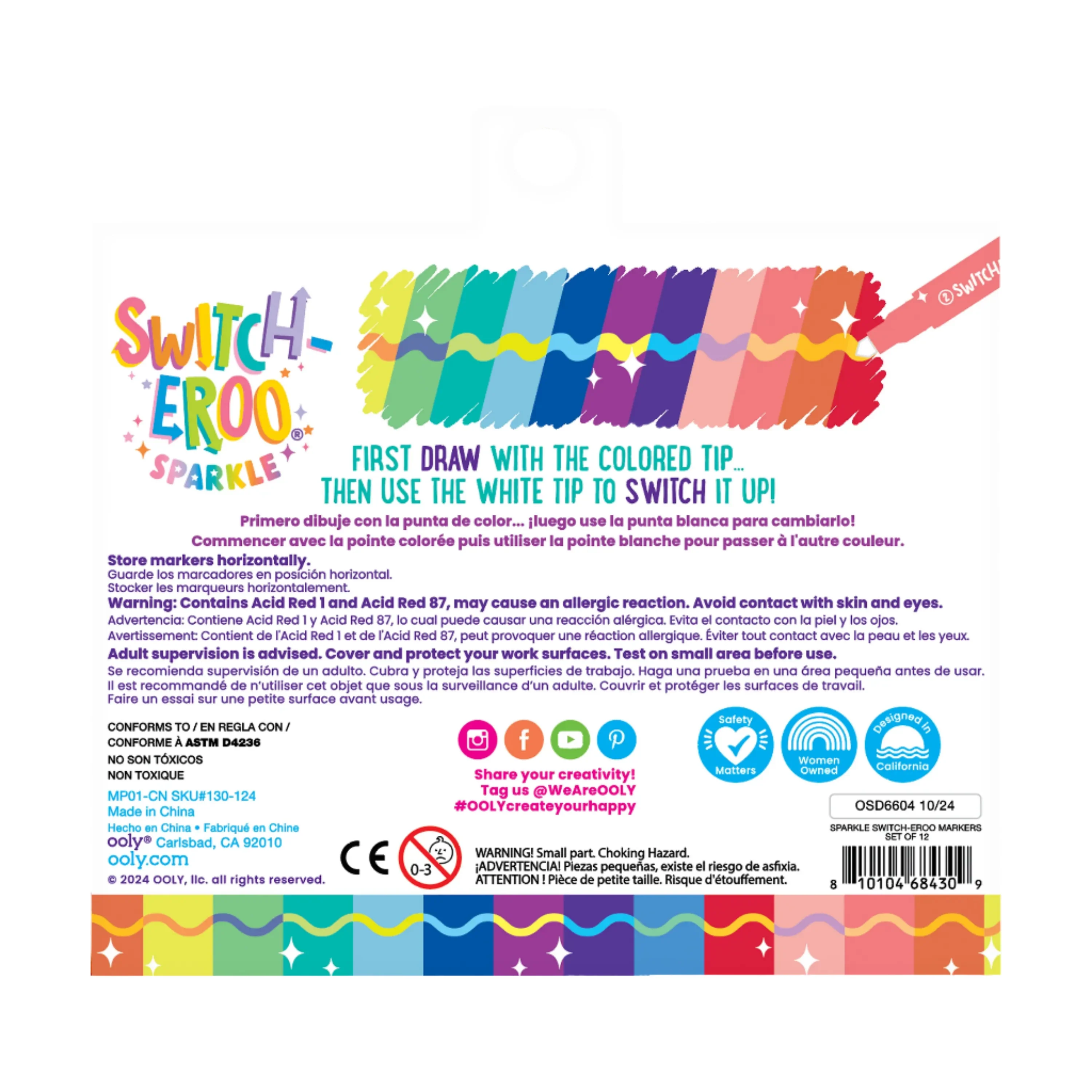 Switch-Eroo Sparkle Glittery Color Changing Markers- 12pcs - Image 7